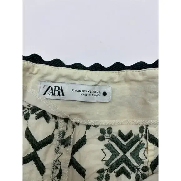 Zara Shorts Embroidered High Waisted Boho XS - Picture 7 of 10